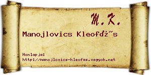 Manojlovics Kleofás névjegykártya